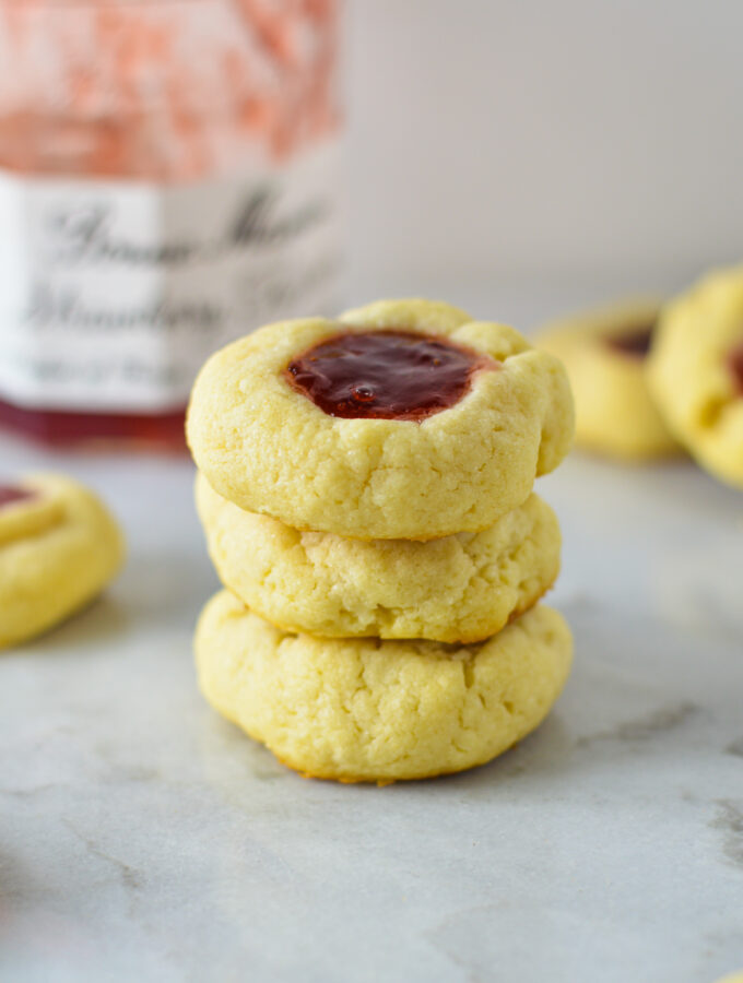 Raspberry Cream Cheese Thumbprint Cookies