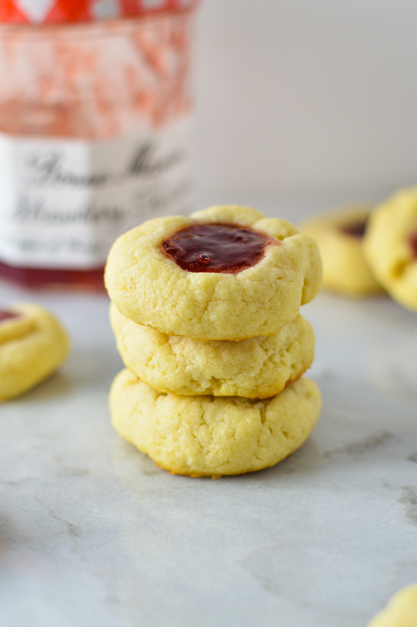 Raspberry Cream Cheese Thumbprint Cookies