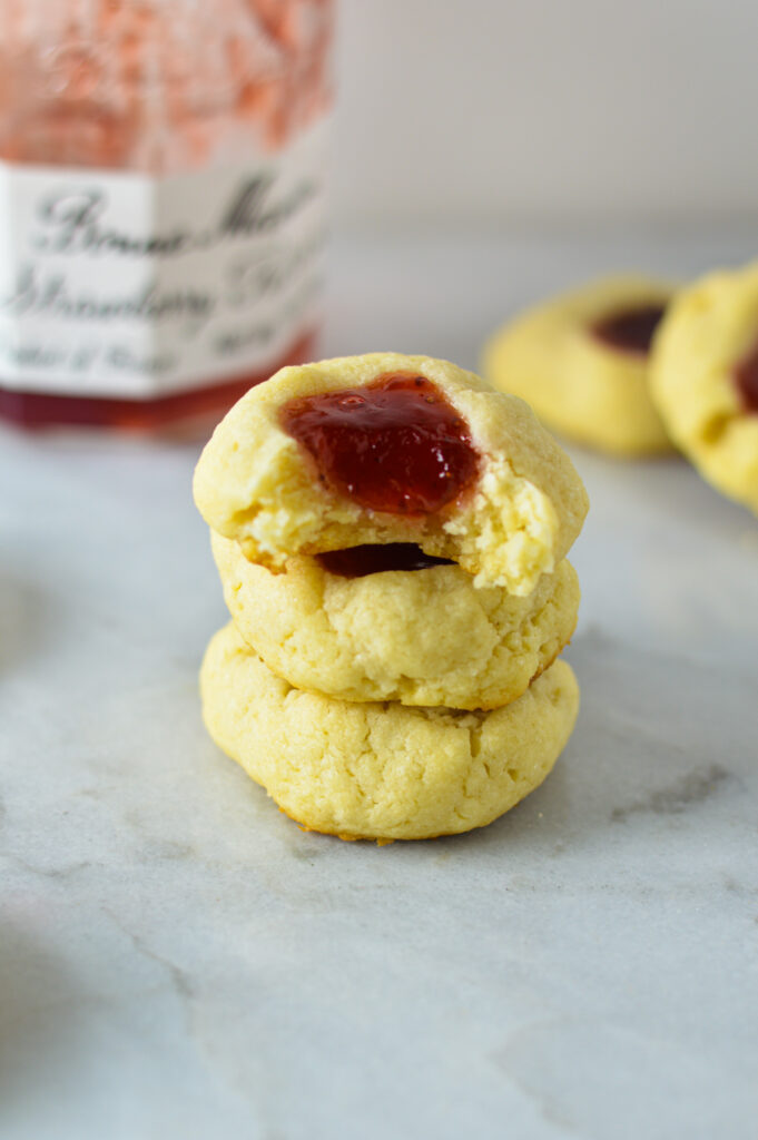 Raspberry Cream Cheese Thumbprint Cookies