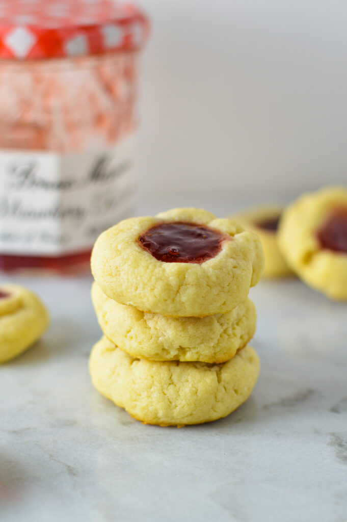 Raspberry Cream Cheese Thumbprint Cookies