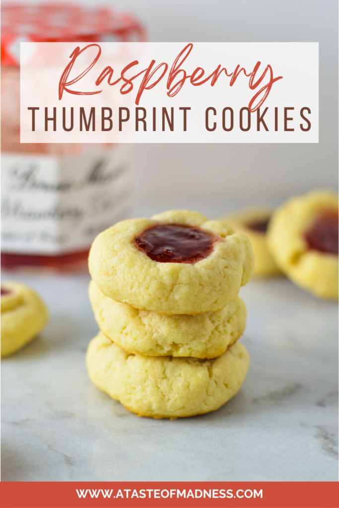 Raspberry Cream Cheese Thumbprint Cookies