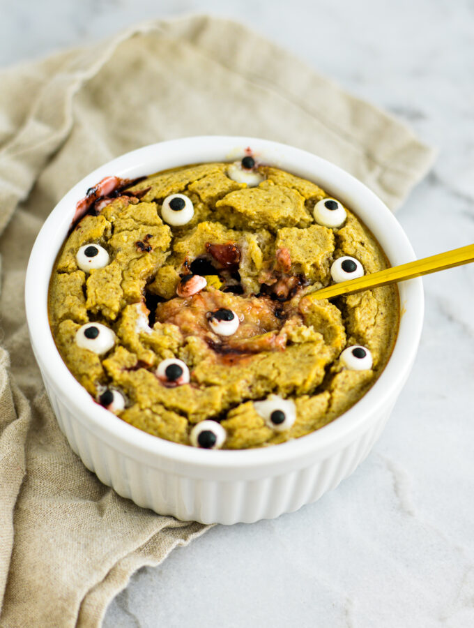 Halloween Blended Baked Oats