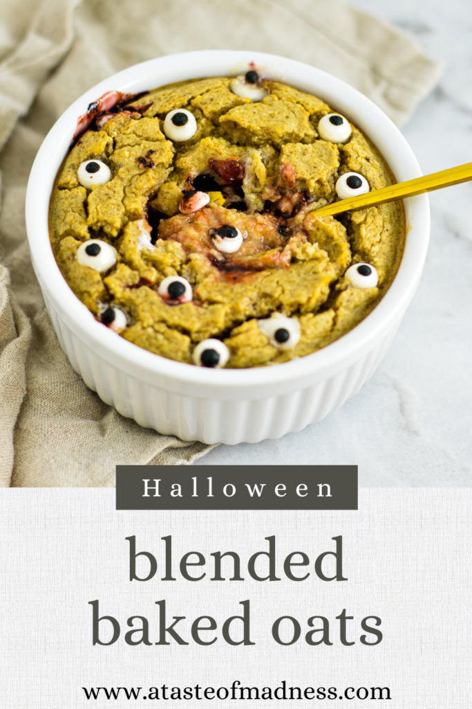 Halloween Blended Baked Oats