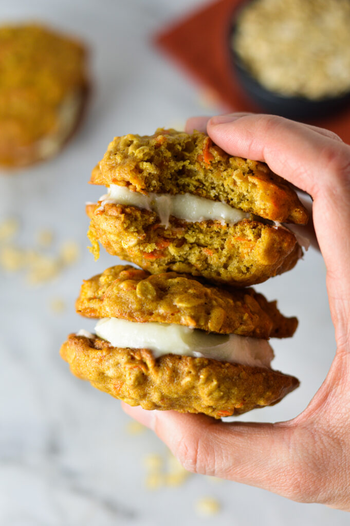 Carrot Cake Cookie Sandwiches