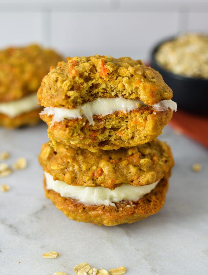 Carrot Cake Cookie Sandwiches