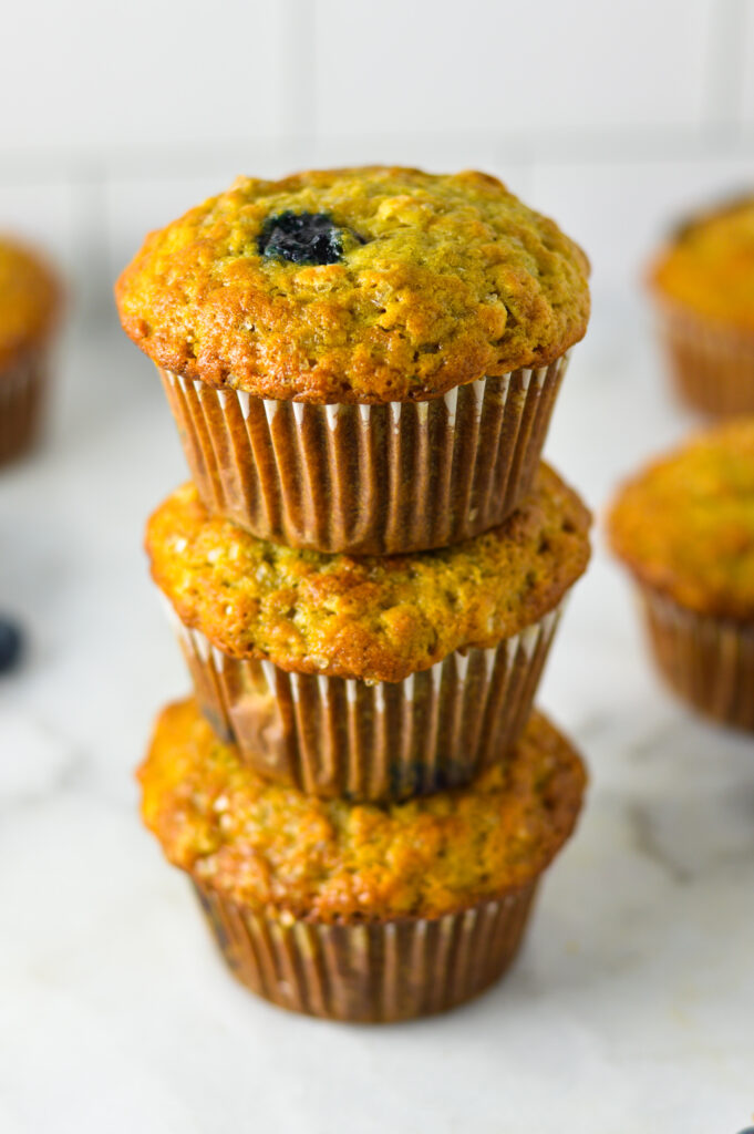 Banana Blueberry Oat Muffins