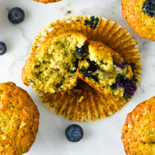 Banana Blueberry Oat Muffins