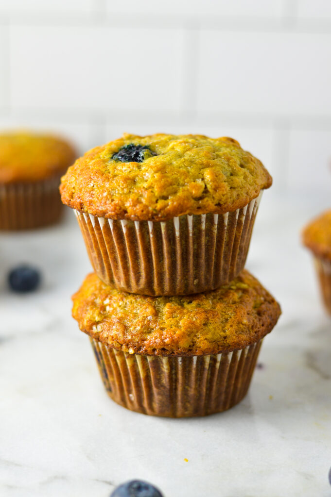 Banana Blueberry Oat Muffins