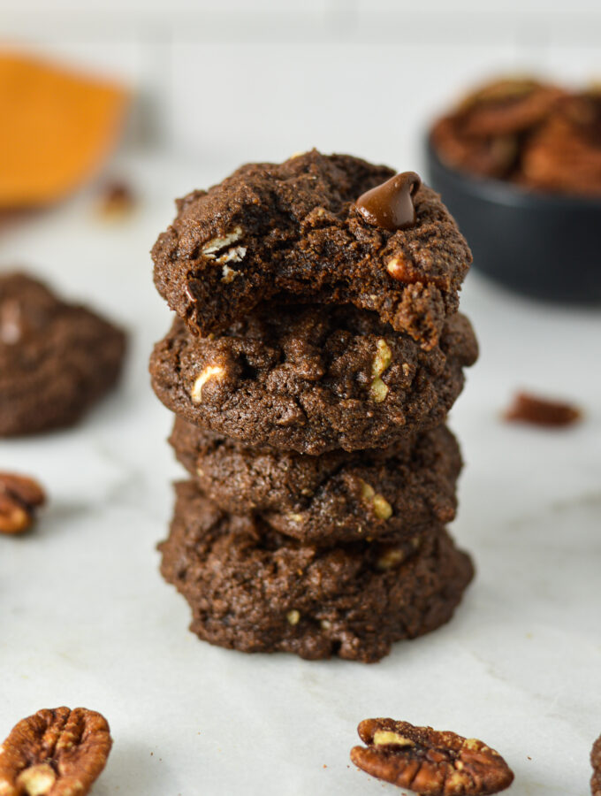 Triple Chocolate Pecan Cookies