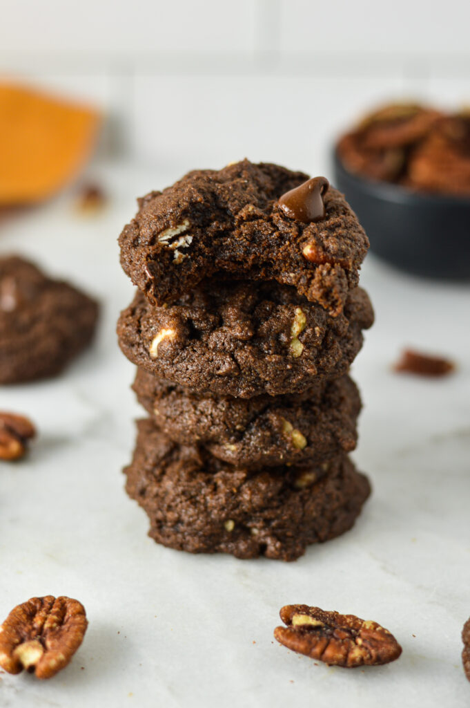 Triple Chocolate Pecan Cookies