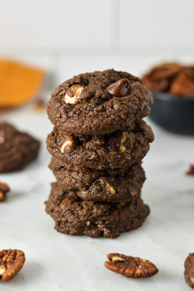 Triple Chocolate Pecan Cookies