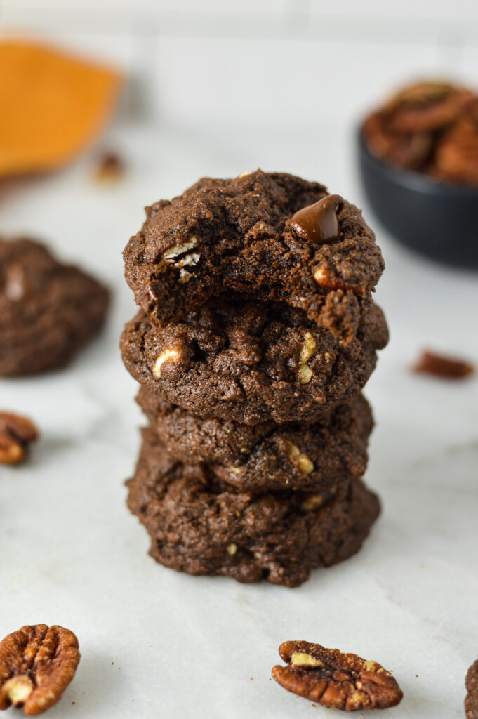 Triple Chocolate Pecan Cookies