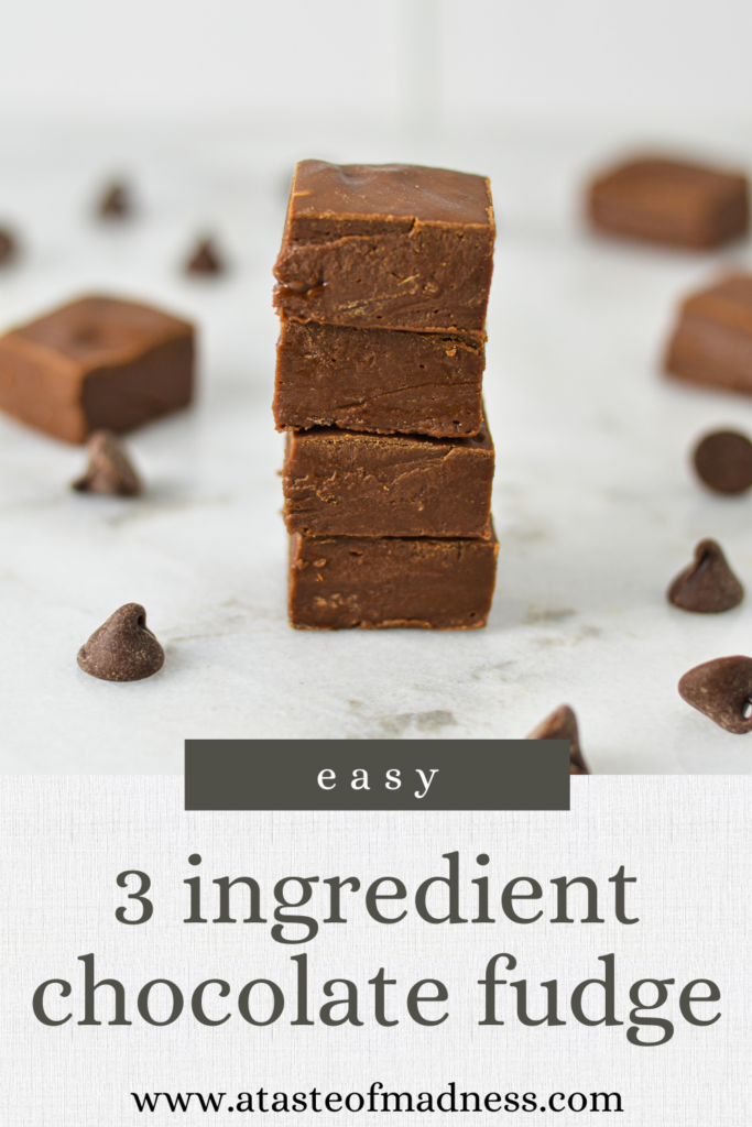 3 Ingredient Chocolate Fudge