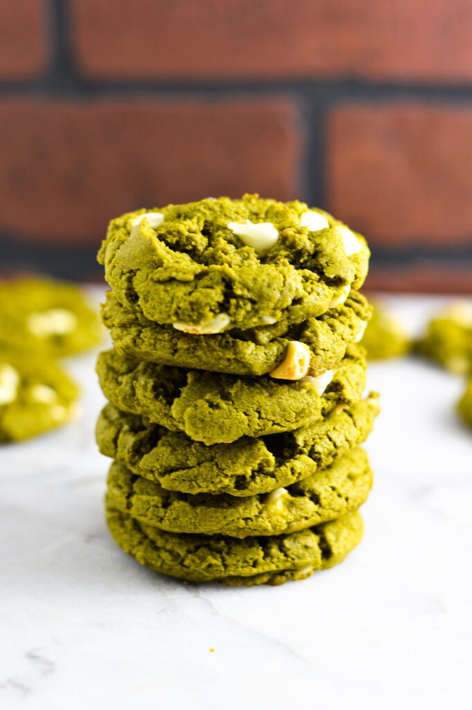 Vegan Matcha White Chocolate Chip Cookies