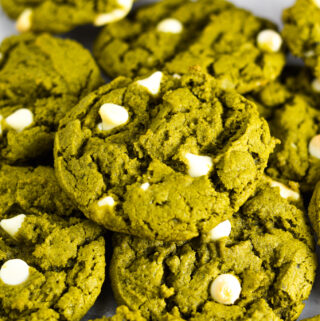 Vegan Matcha White Chocolate Chip Cookies