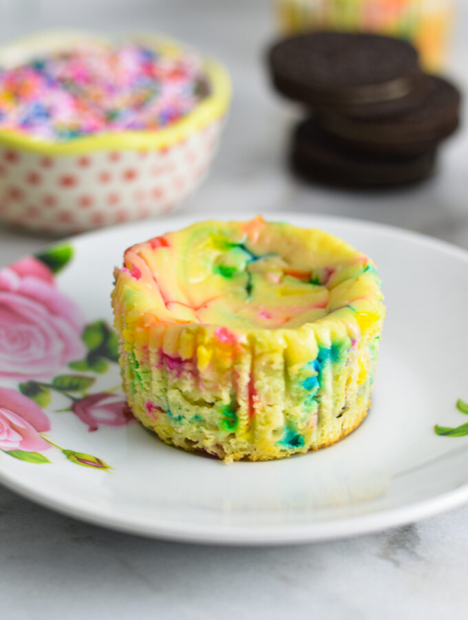 Birthday Cake Mini Oreo Cheesecakes