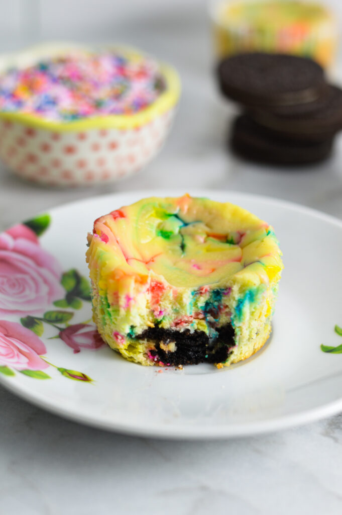 Birthday Cake Mini Oreo Cheesecakes