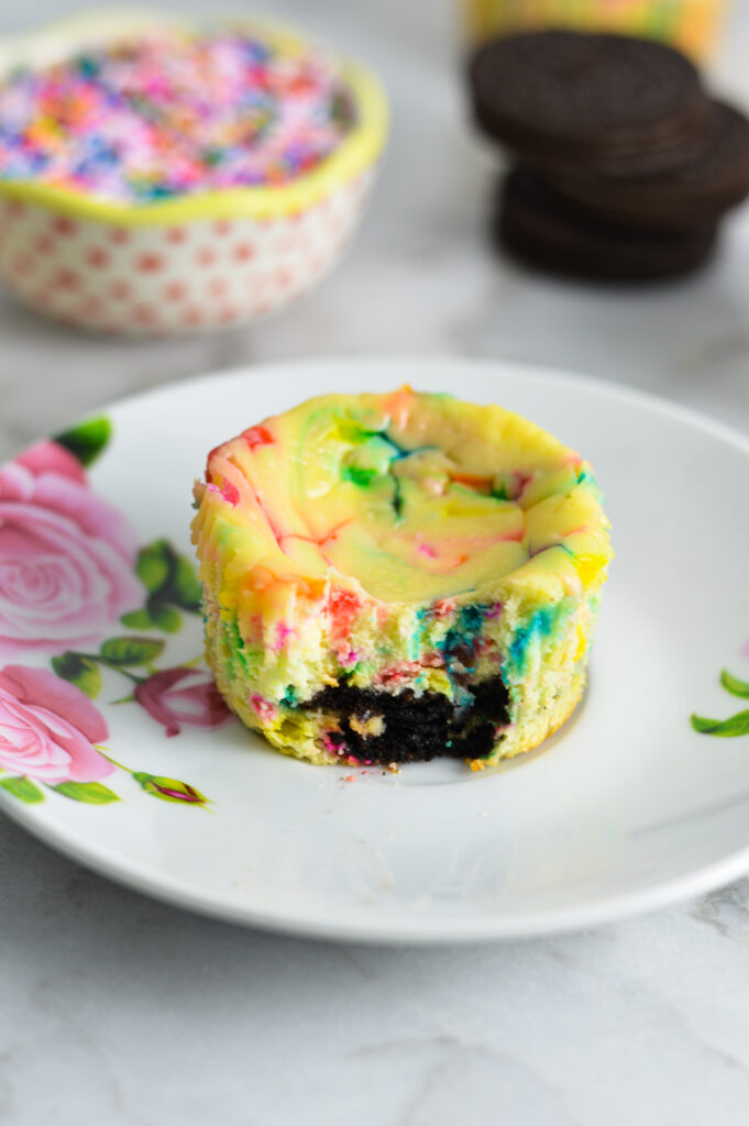 Birthday Cake Mini Oreo Cheesecakes