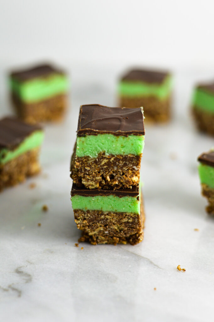 Vegan Mint Nanaimo Bars