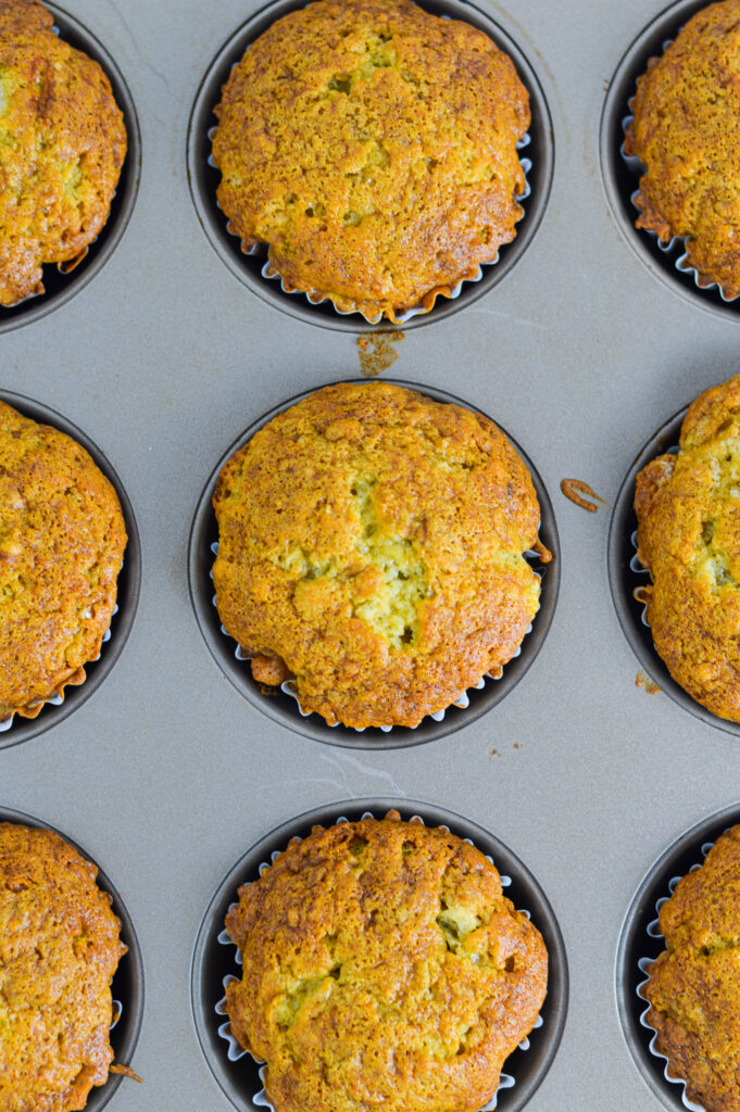 Banana Muffins in a standard sized muffin tin.