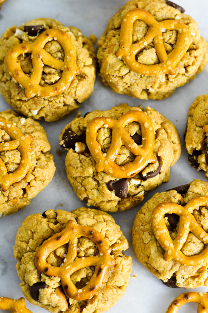 Chubby Hubby Cookies on a granite surface.