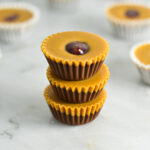 A stack of creamy Peanut Butter and Jelly Nutella Cups.